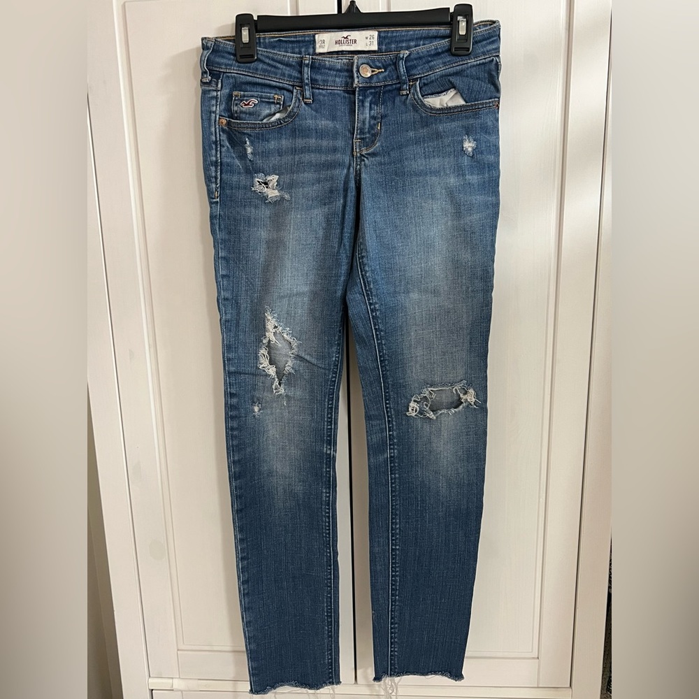 Hollister Super Skinny Low Rise Ripped Jeans